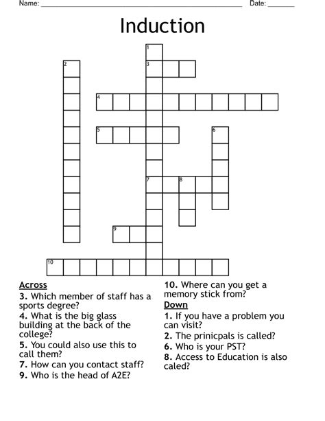 debut induction crossword 7 letters.